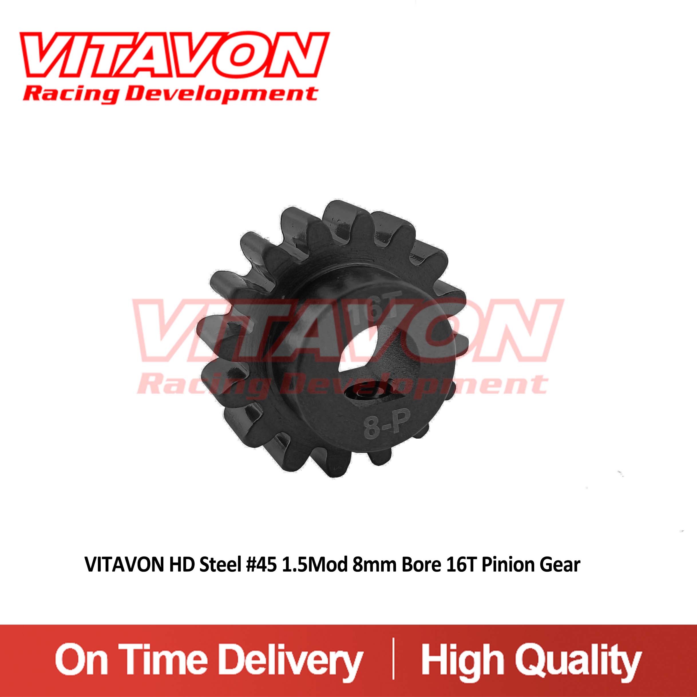 VITAVON Pinion Gear 8mm D bore 1.5Mod15/16/17/18/19/20/21/22/23/24/25/26/30/33T CNC HD 45# for X-MAXX / DBXL / 5B