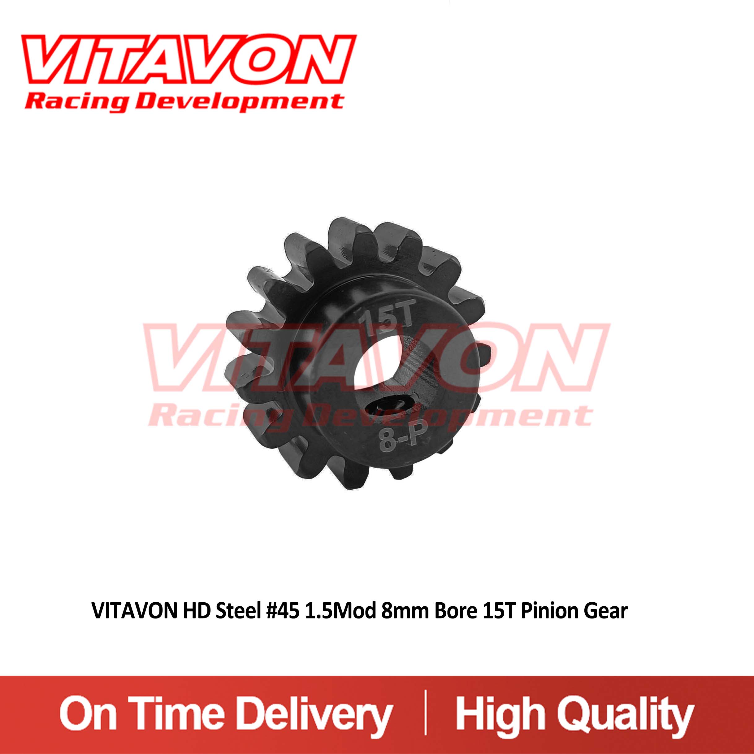 VITAVON Pinion Gear 8mm D bore 1.5Mod15/16/17/18/19/20/21/22/23/24/25/26/30/33T CNC HD 45# for X-MAXX / DBXL / 5B