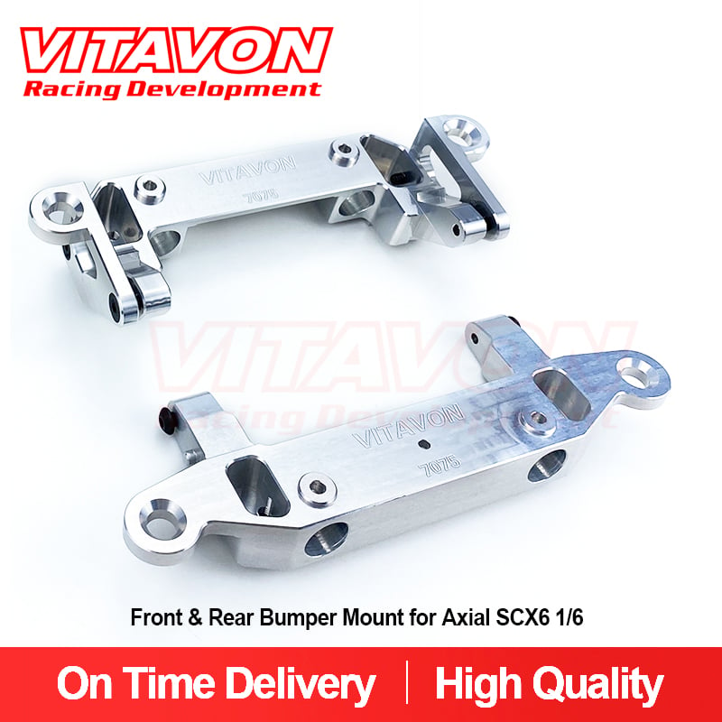 VITAVON CNC Aluminum 7075 Front & Rear Bumper Mount for Axial SCX6 Jeep Wrangler Trail Honcho 1/6