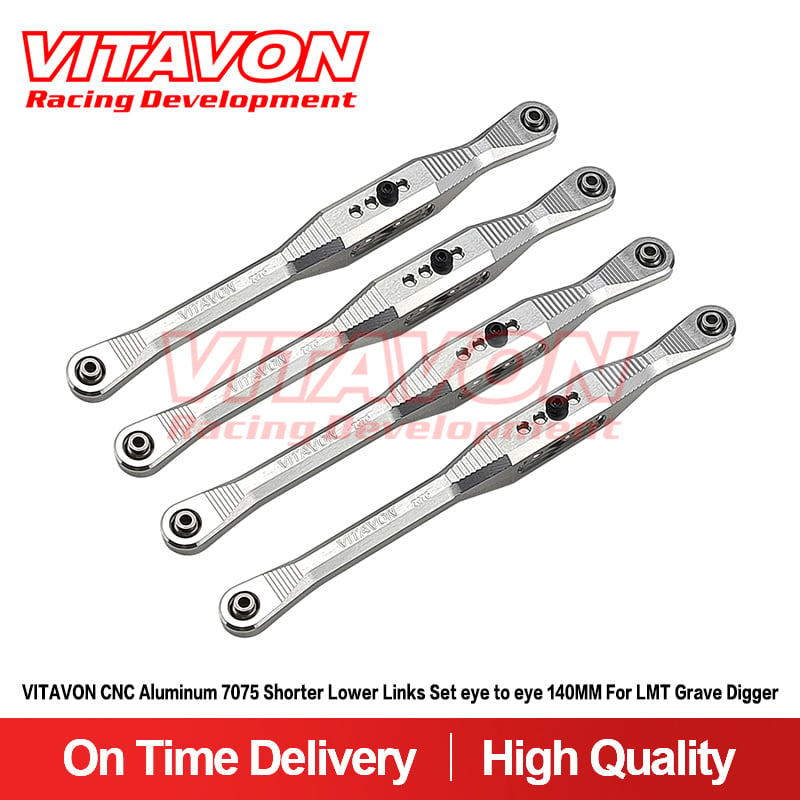 VITAVON CNC Aluminum 7075 Shorter Lower Links Set eye to eye 140MM For LMT Grave Digger