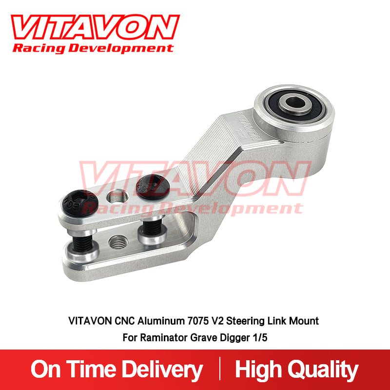 VITAVON CNC Aluminum 7075 V2 Steering Link Mount For Raminator Grave Digger 1/5 