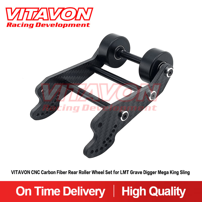 VITAVON CNC Carbon Fiber Rear Roller Wheel Set for LMT Grave Digger Mega King Sling