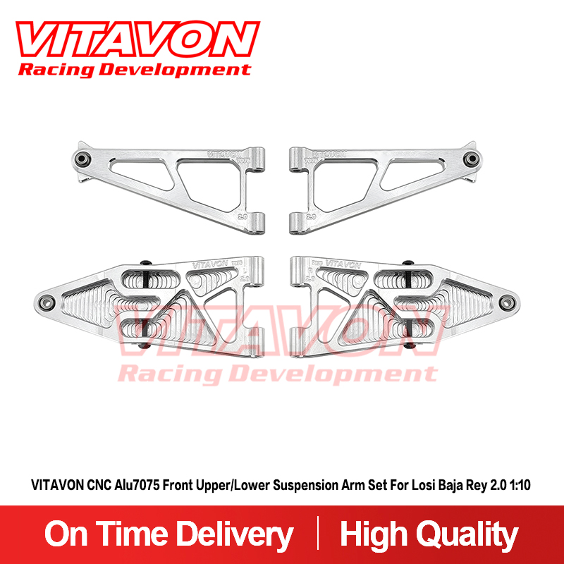 VITAVON CNC Alu7075 Front Upper/Lower Suspension Arm Set For Losi Baja Rey 2.0 1:10