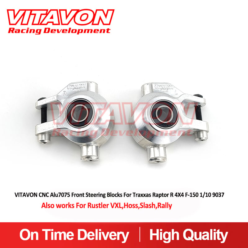 VITAVON CNC Alu7075 Front Steering Blocks For Traxxas Raptor R 4X4 F-150 1/10 9037 Also works For Rustler VXL,Hoss,Slash,Rally,Traxxas JATO