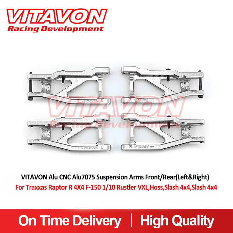 VITAVON Alu CNC Alu7075 Suspension Arms Front/Rear(Left&Right) For Traxxas Raptor R 4X4 F-150 1/10 Rustler VXL,Hoss,Slash 4x4,slash 4x4,Traxxas JATO