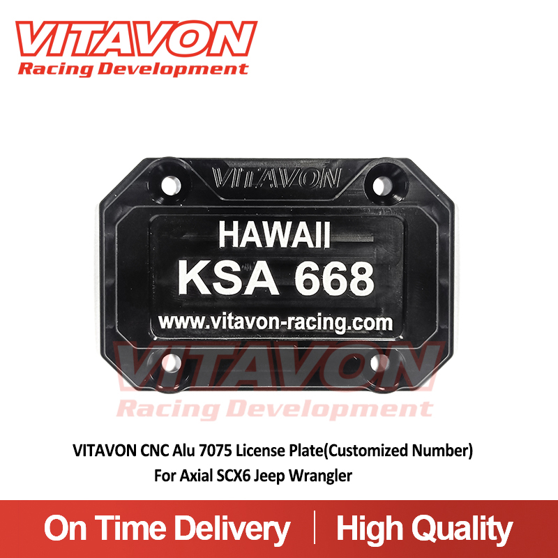 VITAVON CNC Alu JEEP Number Plate(Customized Number)For Axial SCX6 Jeep Wrangler