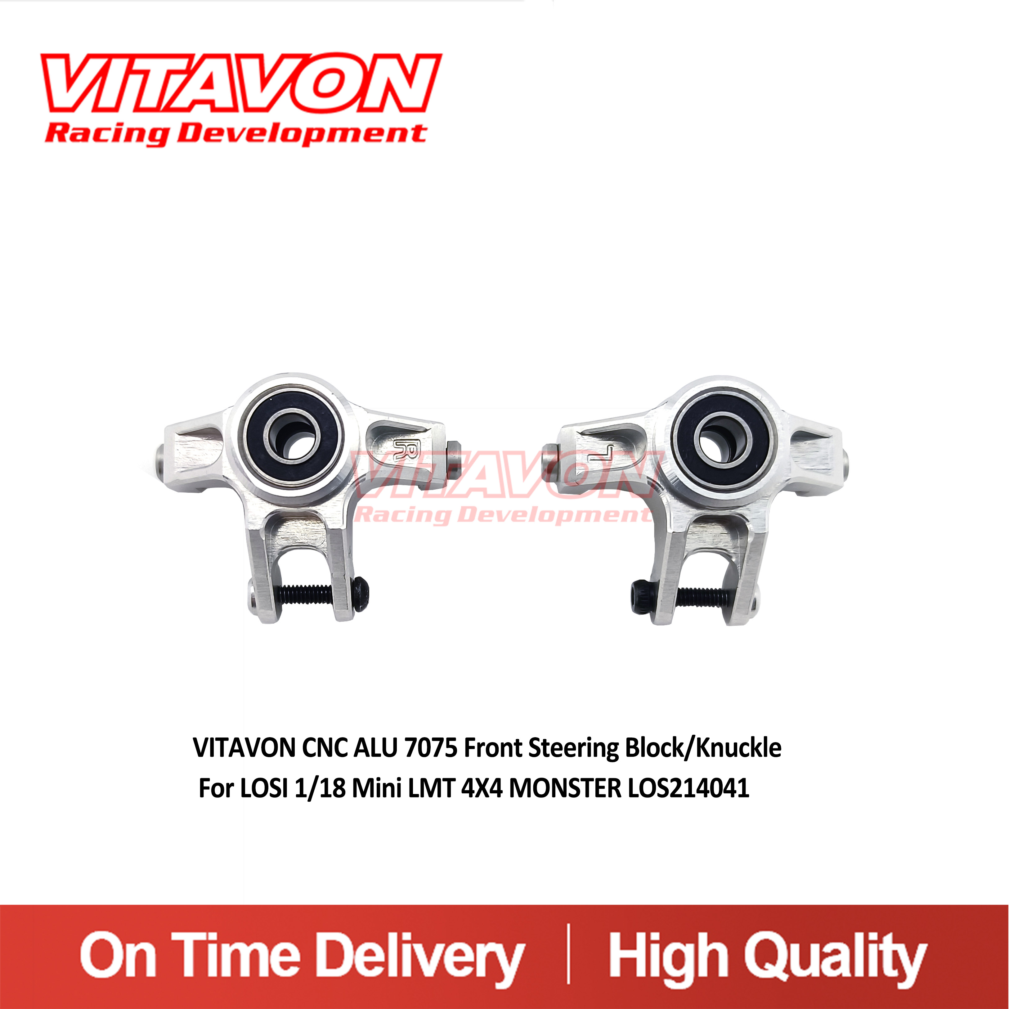 VITAVON CNC ALU 7075 Front Steering Block For LOSI 1/18 Mini LMT 4X4 MONSTER LOS214041