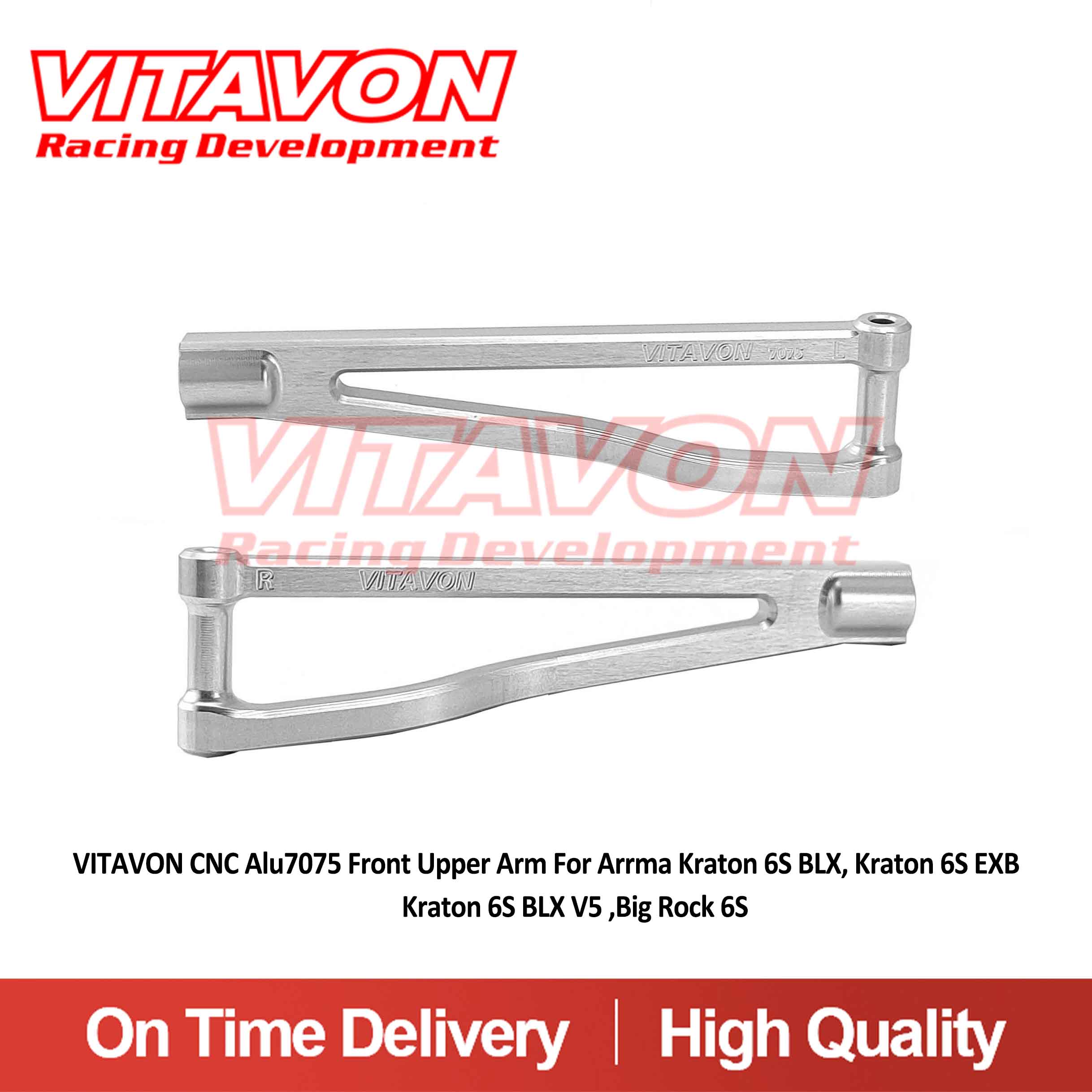 VITAVON CNC Alu7075 Front Upper Arm For Arrma Kraton 6S BLX, Kraton 6S EXBKraton 6S BLX V5 ,Big Rock 6S