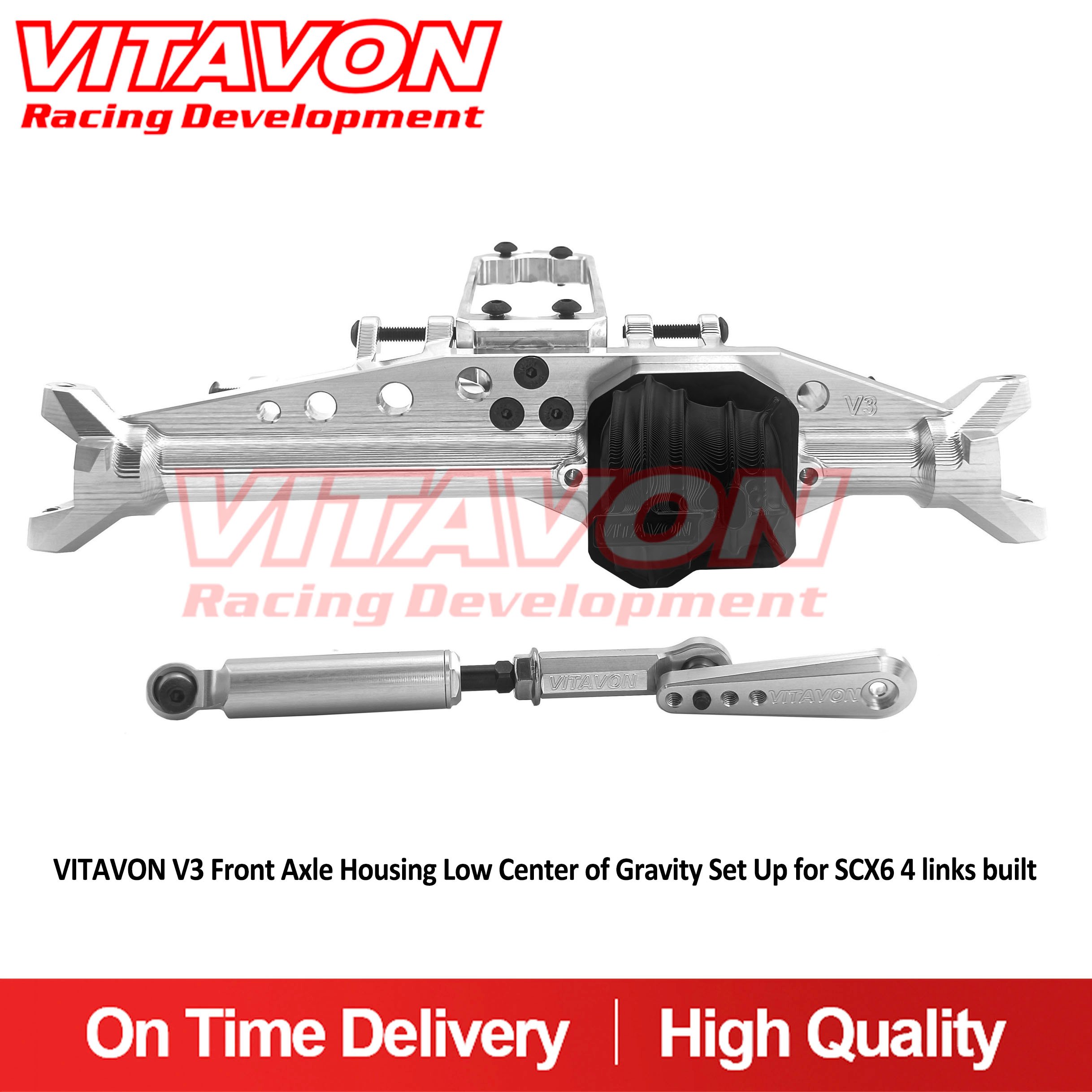 VITAVON V3 Front Axle Housing Low Center of Gravity Set Up for SCX6 4 links built