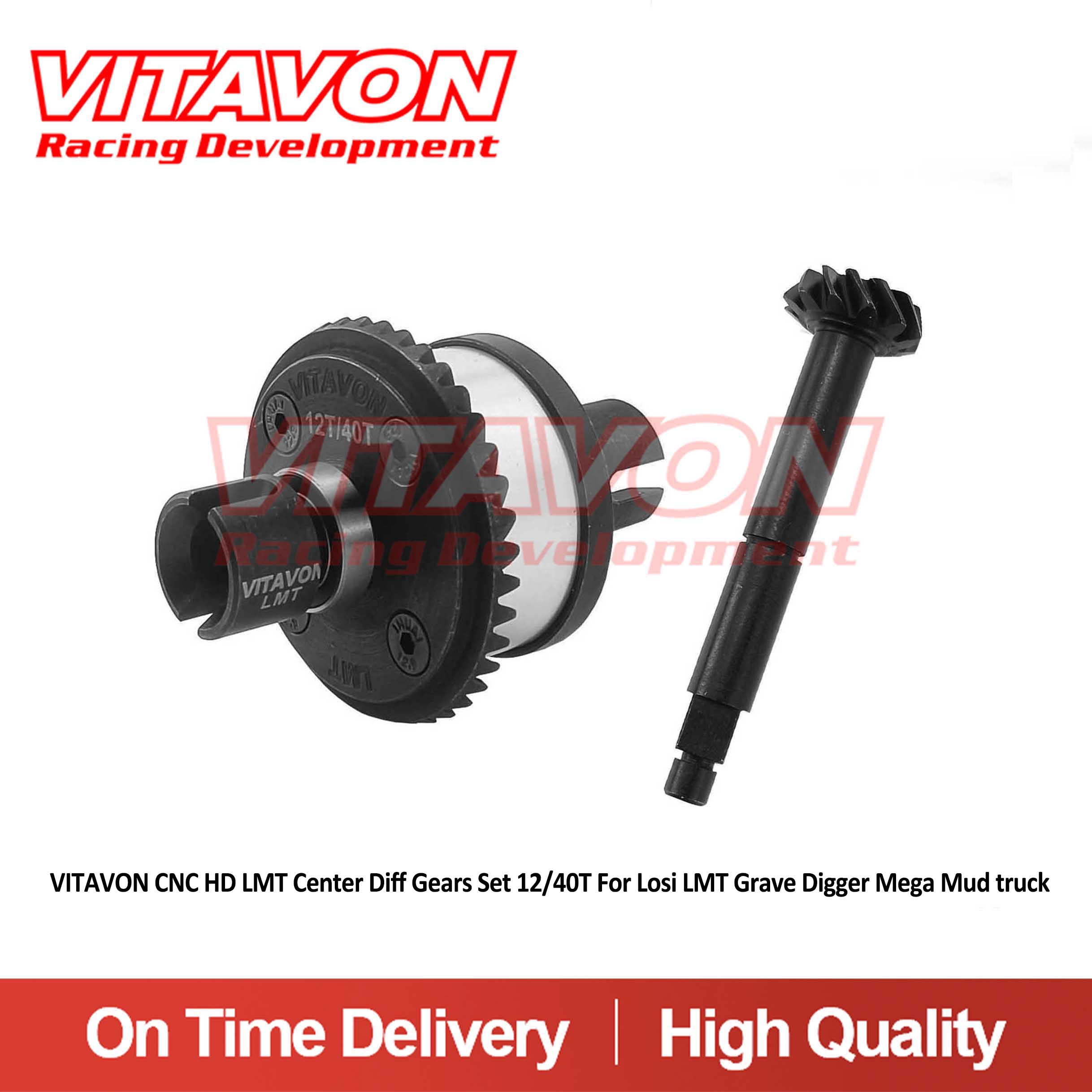 VITAVON CNC HD LMT Center Diff Gears Set 12/40T For Losi LMT Grave Digger Mega Mud truck