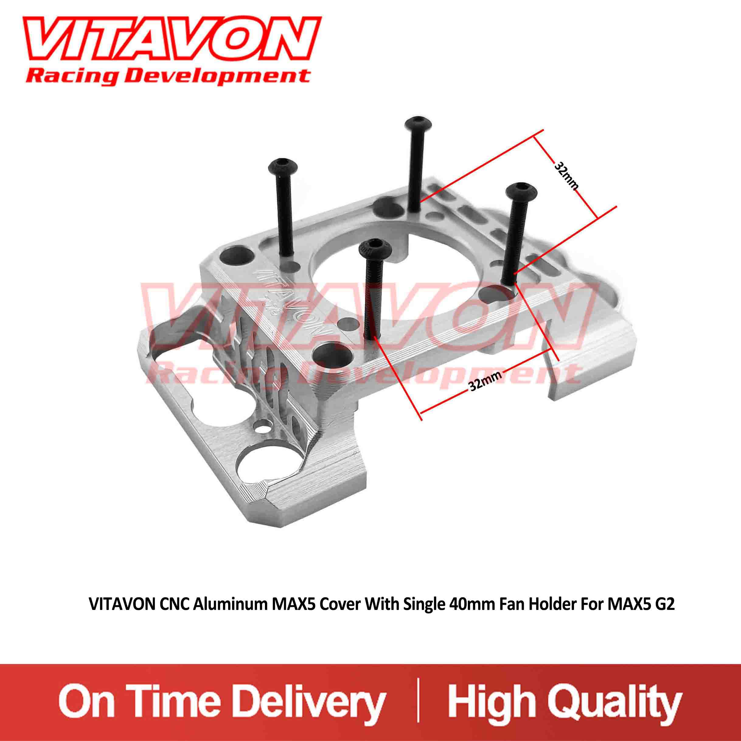 VITAVON CNC Aluminum MAX5 Cover With Single 40mm Fan Holder For Max5 G2